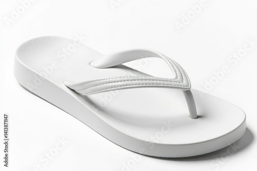 Wallpaper Mural Single white flip-flop, isolated on white background, vacation, product photography Torontodigital.ca