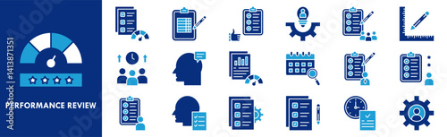 Performance Review icon collection set. Containing design review, business, performance, feedback, customer