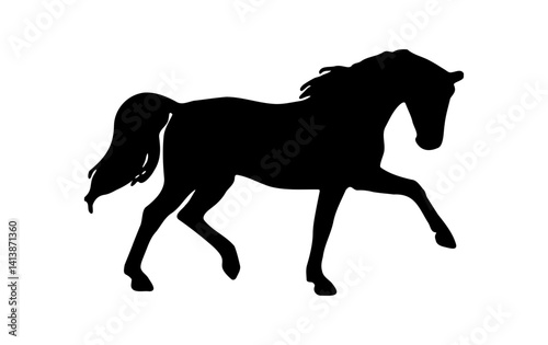 silhouette of a horse running majestically
