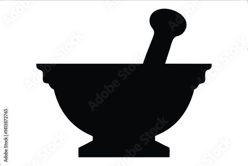 Pestle silhouette vector, Pestle icon black symbol
