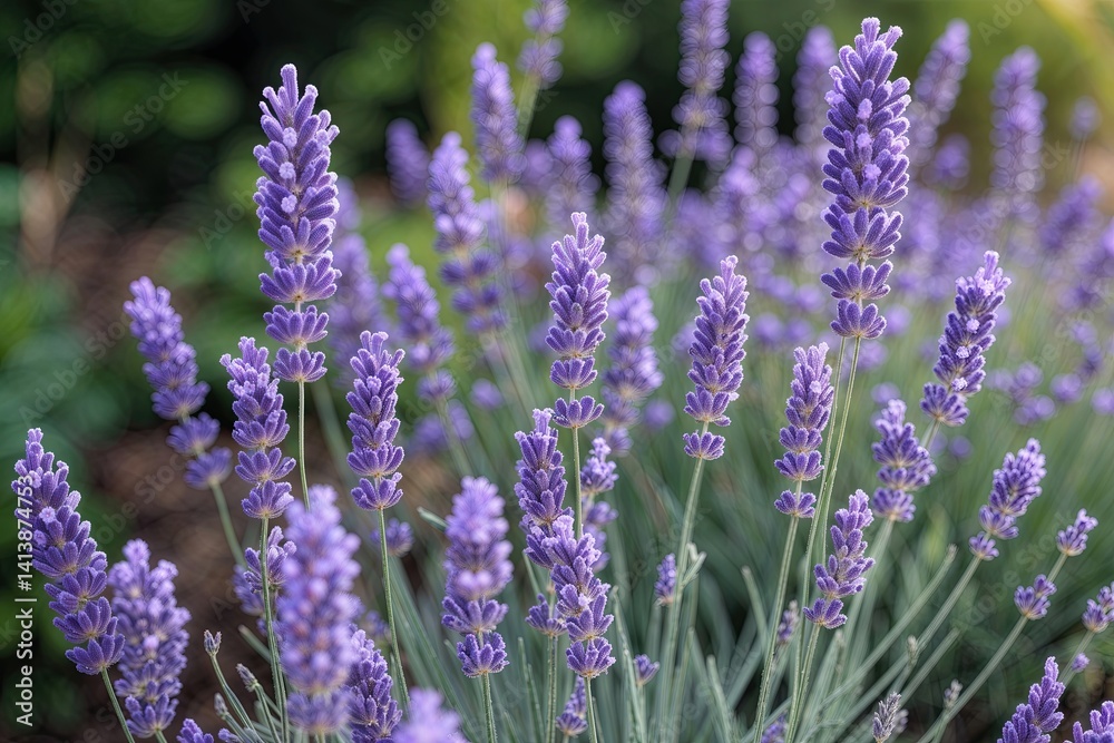 Obraz premium Lush Lavender Flowers in Serene Natural Garden Setting