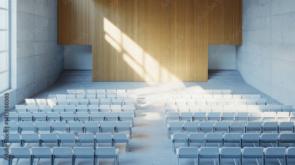 Fototapeta premium Modern Auditorium Design: Minimalist Architecture and Interior Design