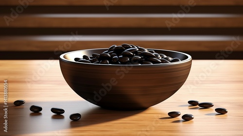 Kuromame (Sweet Black Beans) Minimalist Presentation photo