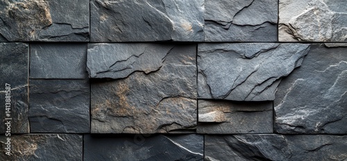 Dark Gray Rough Stone Wall Texture Background