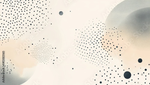 Beige and gray dot gradient background vector presentation design, simple 