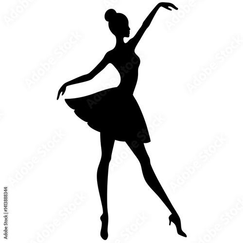 Silhouette of a ballerina dancing gracefully