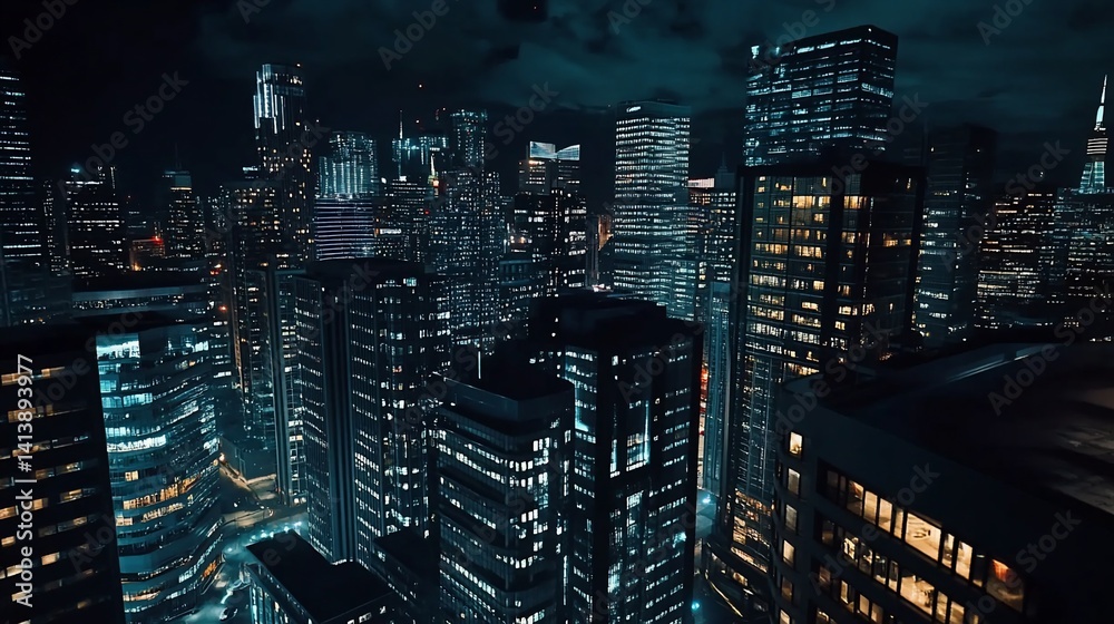 Night Metropolis: A City's Glimmering Skyline