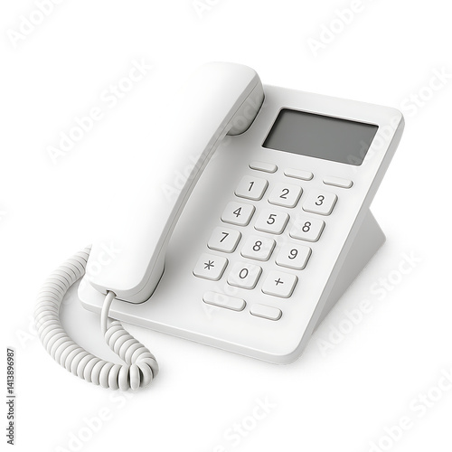 black telephone isolated on white