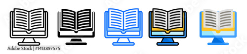 Digital Reading Icon Set Multiple Style Collection