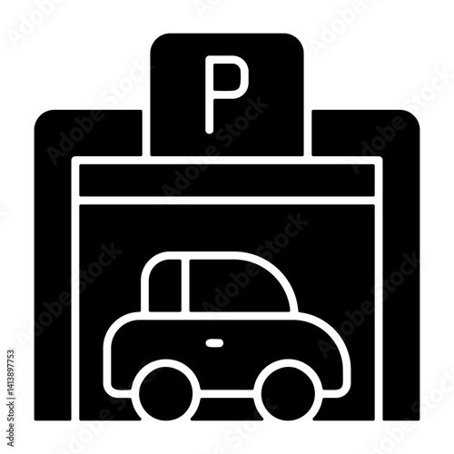 Pedestrian parking garage Icon