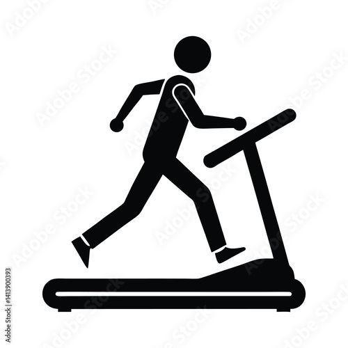Treadmill icon of silhouette vector illustration
