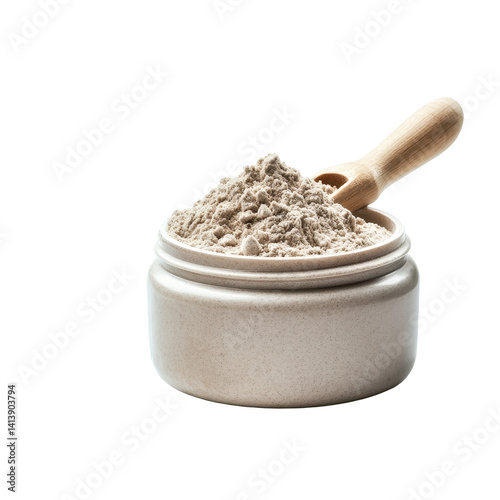 Protein powder isolated on white background for health and fitness enthusiasts and bodybuilders, Can protein or gainer powder isolated on white background