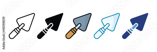 Trowel Icon Set Multiple Style Collection