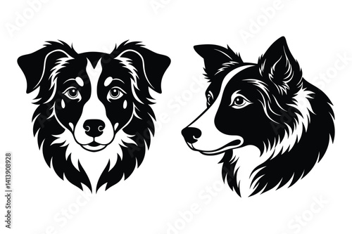 Dog head silhouette vector illustration 