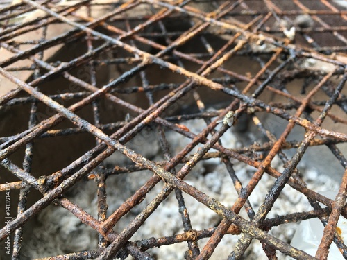 rusty metal grill on stove