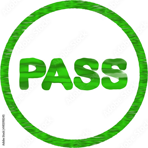 Green PASS Stamp Approved, Accepted, Success, Go Ahead