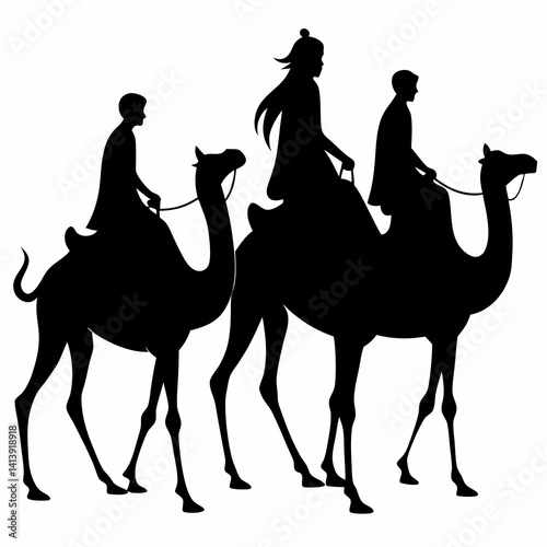 Christmas nativity scene with baby Jesus Silhouette Nativity of Jesus illustra
