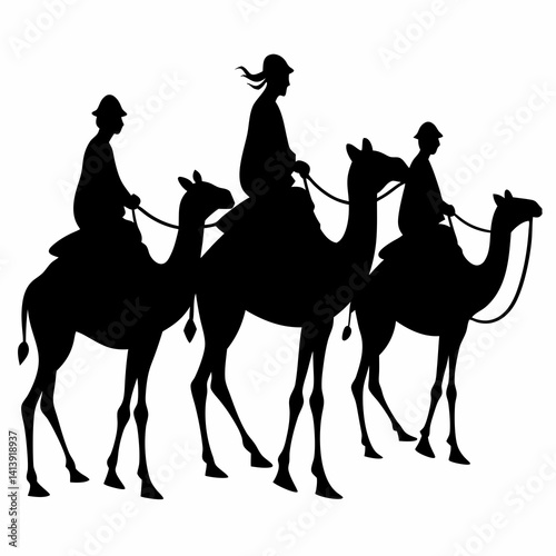 Christmas nativity scene with baby Jesus Silhouette Nativity of Jesus illustra
