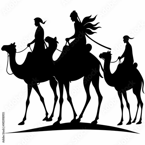 Christmas nativity scene with baby Jesus Silhouette Nativity of Jesus illustra