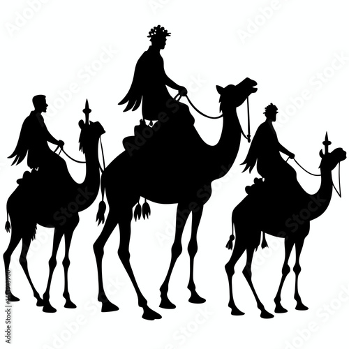 Christmas nativity scene with baby Jesus Silhouette Nativity of Jesus illustra