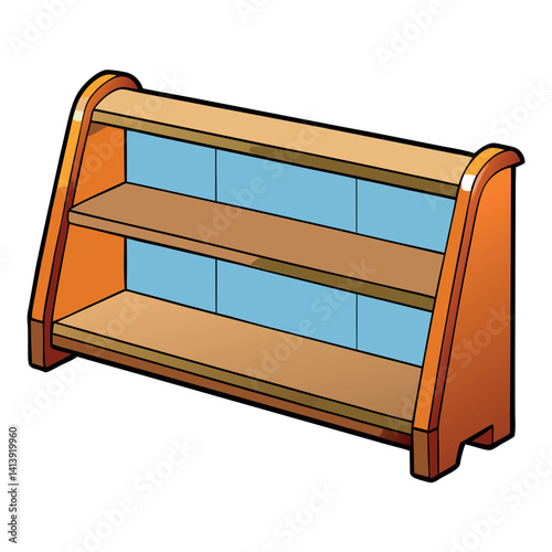 Modern Empty Shelf Vector Artwork
