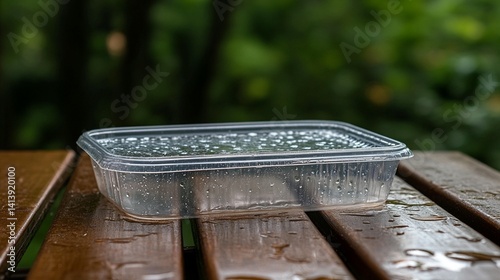 Obraz na płótnie Rainwater in Plastic Container w salonie