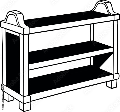 Modern Empty Shelf Vector Artwork