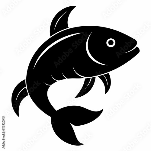 Elegant Black And White Koi Fish