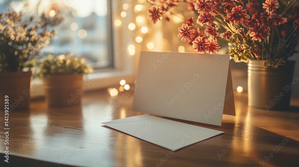 Blank Card & Envelope Mockup