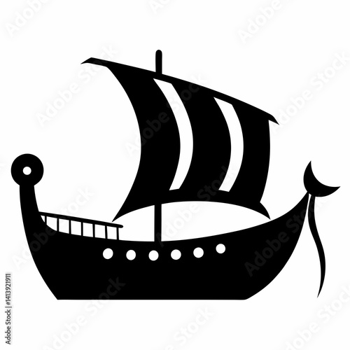  trireme black color silhouette