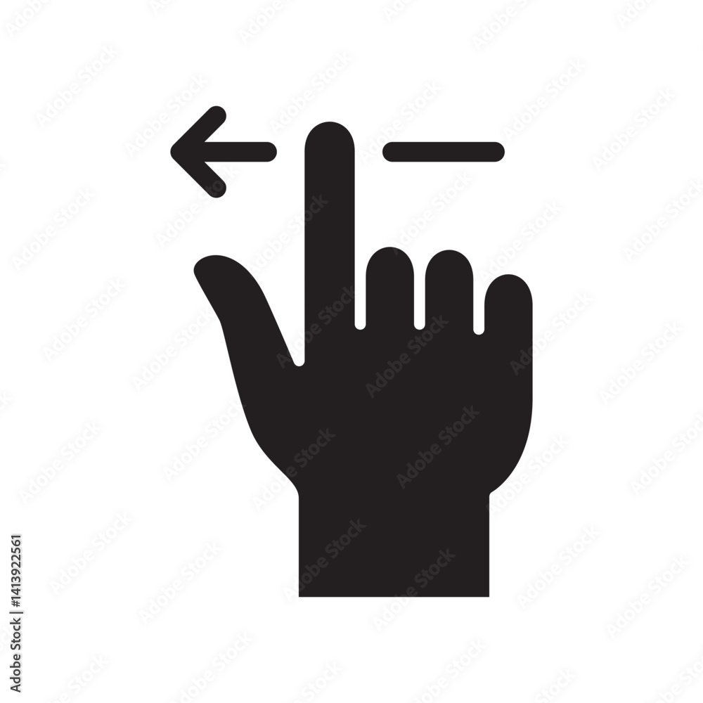 Fototapeta premium Swipe to left touch screen gesture icon. Thin line icon. Vector illustration