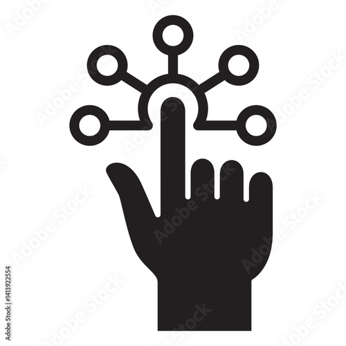 Click and swipe touch screen gesture icon. Touch and swipe to choose icon. vector illustration.