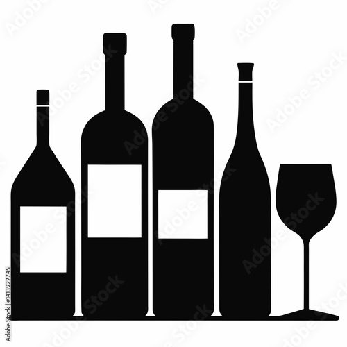  a wine silhouettes silhouettes black color  silhouettes