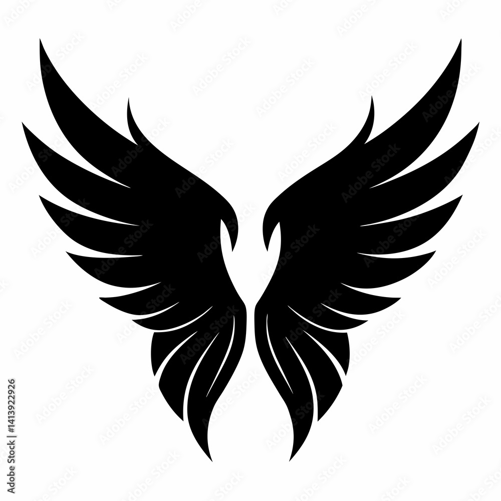 Obraz premium a wing silhouettes black color silhouette