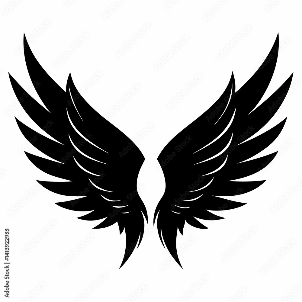 Fototapeta premium a wing silhouettes black color silhouette