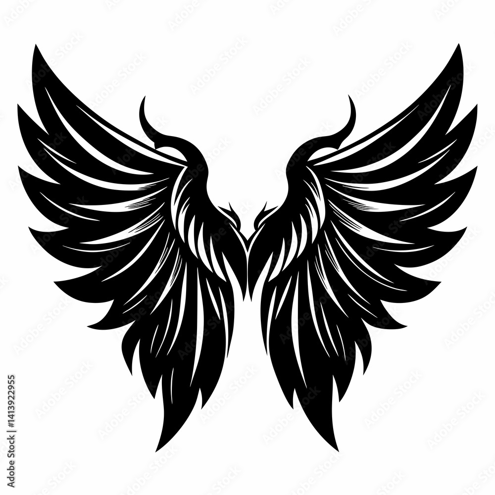 Obraz premium a wing silhouettes black color silhouette