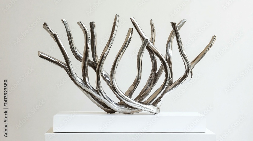 Abstract Metal Sculpture: Branching Form