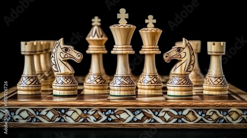 Obraz na płótnie Chess Strategy: Knights & King Endgame w salonie