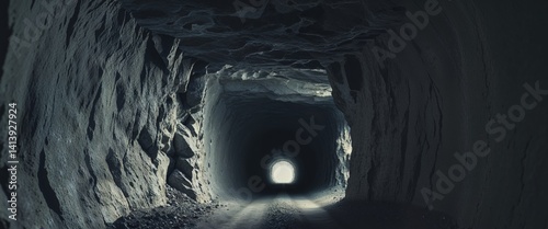 Step Into an Enigmatic Long Narrow Tunnel Adorned with Striking Jagged Rock Walls Displaying Mystery