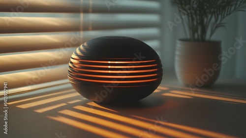Obraz na płótnie Sunset Glow Orb Lamp w salonie