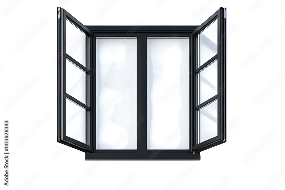 a top-down view of a modern black window with two open panels allowing light and air to enter a space its sleek design adds a contemporary touch to architecture a top-down view of a modern black window with two open panels allowing light and air to enter a space its sleek design adds a contemporary touch to architecture