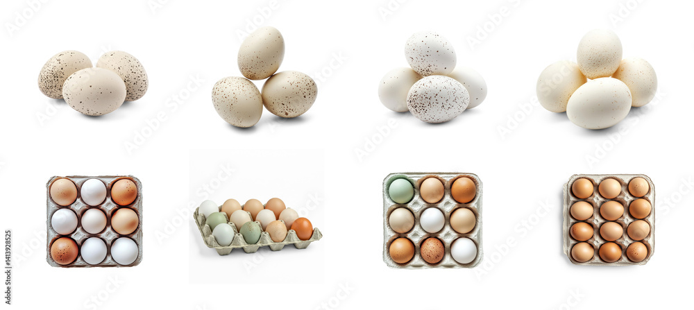 Obraz premium Collection of Duck egg isolate on transparent background