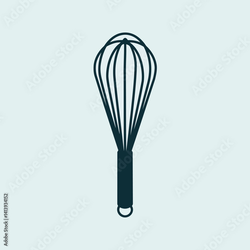 Kitchen Whisk Vector Illustration in Clean Style Isolated on Transparent Background for Culinary Art Projects