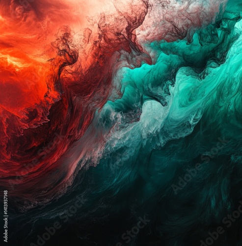 Wallpaper Mural Abstract swirling colors, vibrant hues, dynamic movement Torontodigital.ca