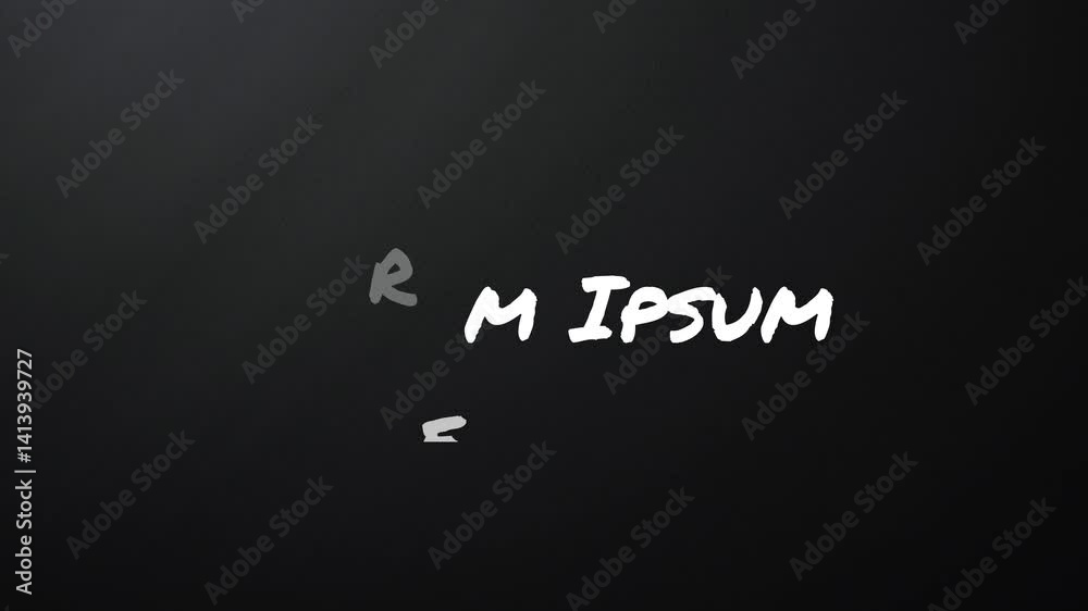 LOREM IPSUM Text On Black Background 4k Animated Video