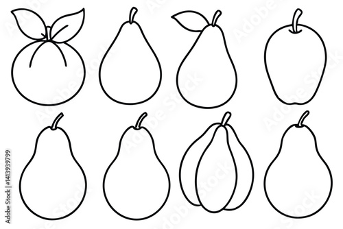 pear line art detailed sketch for design inspiration