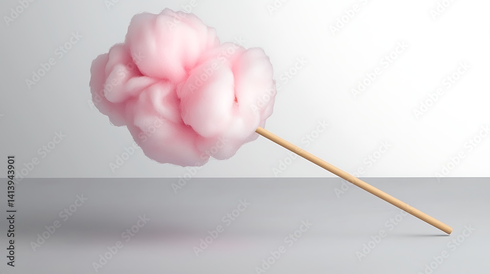 Pink Cotton Candy on Stick Pink Cotton Candy on Stick