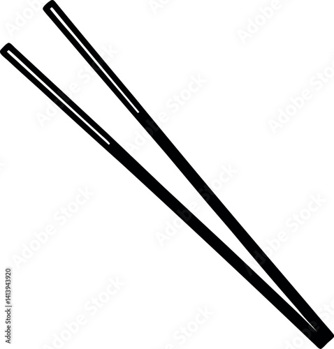 chopsticks isolated on white background
