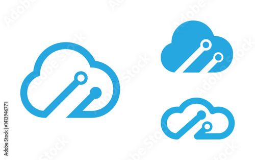 Cloud vector icon logo illustration design template v.3