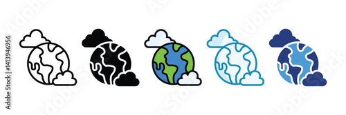 Earth Icon Set Multiple Style Collection
